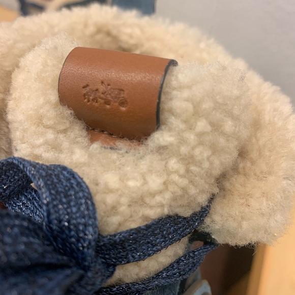 NWT FW23 COACH Shearling Suede Winter Platform Boots Sz6 - Picture 7 of 7